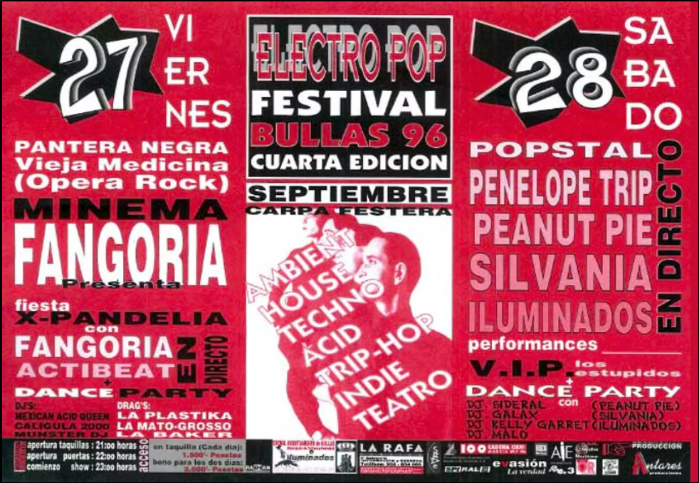4º Festival Indie de Bullas Electropop. 27 y 28 de septiembre 1996